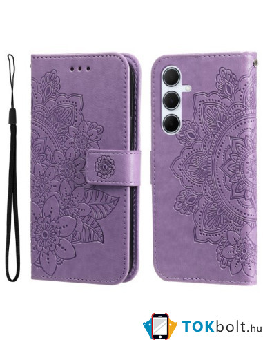 Dombornyomott mandala mintás notesztok Samsung Galaxy A36 / Galaxy A56 telefonhoz - LILA