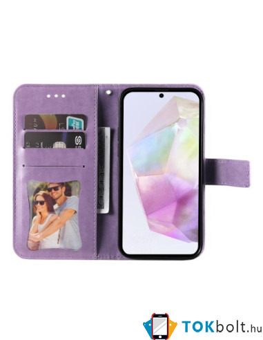 Dombornyomott mandala mintás notesztok Samsung Galaxy A36 / Galaxy A56 telefonhoz - LILA