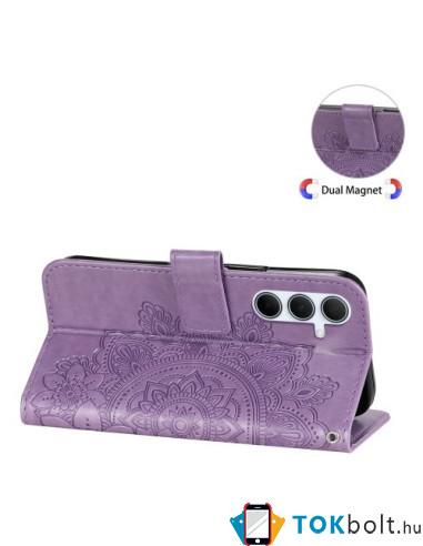 Dombornyomott mandala mintás notesztok Samsung Galaxy A36 / Galaxy A56 telefonhoz - LILA