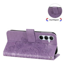 Dombornyomott mandala mintás notesztok Samsung Galaxy A36 / Galaxy A56 telefonhoz - LILA