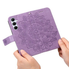 Dombornyomott mandala mintás notesztok Samsung Galaxy A36 / Galaxy A56 telefonhoz - LILA