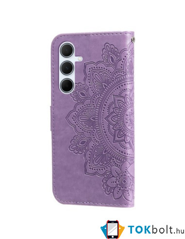 Dombornyomott mandala mintás notesztok Samsung Galaxy A36 / Galaxy A56 telefonhoz - LILA