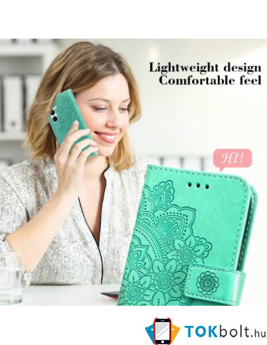 Dombornyomott mandala mintás notesztok Samsung Galaxy A36 / Galaxy A56 telefonhoz - KÉK