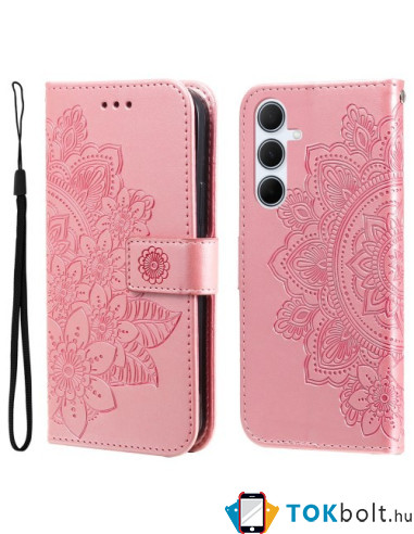 Dombornyomott mandala mintás notesztok Samsung Galaxy A36 / Galaxy A56 telefonhoz - RÓZSAARANY