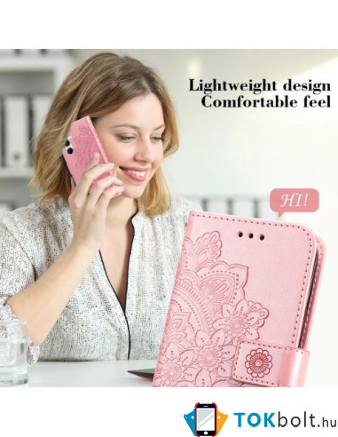 Dombornyomott mandala mintás notesztok Samsung Galaxy A36 / Galaxy A56 telefonhoz - RÓZSAARANY