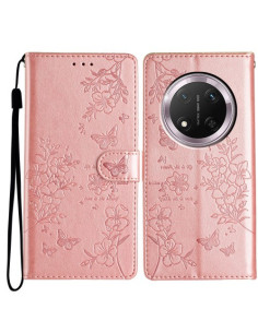 Dombornyomott pillangó mintás notesztok Honor Magic7 Lite telefonhoz - RÓZSAARANY