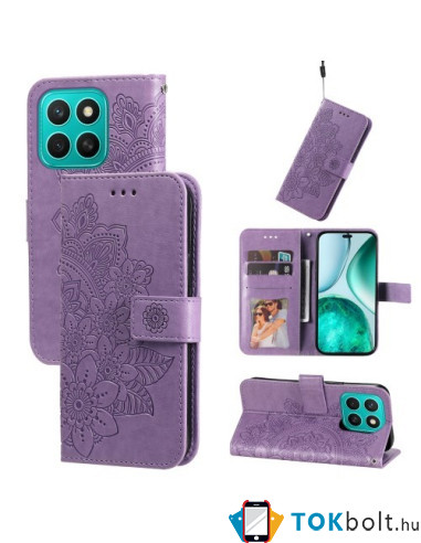 Dombornyomott mandala mintás notesztok Honor X8c telefonhoz - LILA