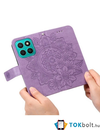 Dombornyomott mandala mintás notesztok Honor X8c telefonhoz - LILA