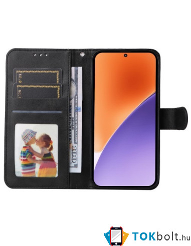 Oldalra nyíló tok Xiaomi 15 telefonhoz - FEKETE