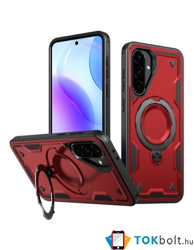Kemény műanyag és rugalmas TPU hibrid tok Samsung Galaxy A36 / Galaxy A56 telefonhoz - PIROS