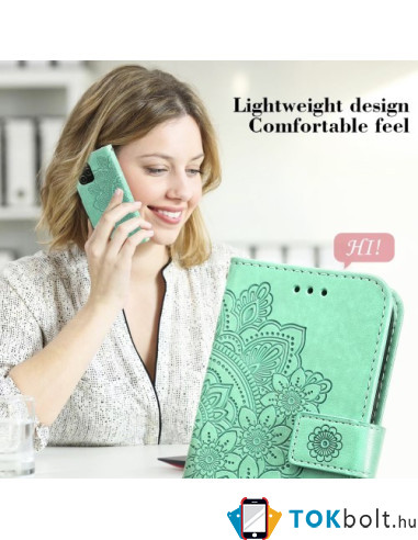 Dombornyomott mandala mintás notesztok Honor 400 Lite telefonhoz - ZÖLD