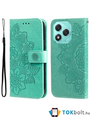 Dombornyomott mandala mintás notesztok Honor 400 Lite telefonhoz - ZÖLD