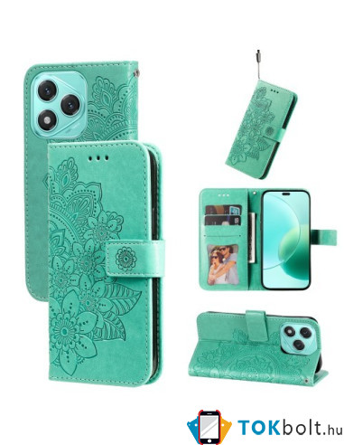 Dombornyomott mandala mintás notesztok Honor 400 Lite telefonhoz - ZÖLD