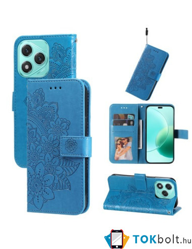 Dombornyomott mandala mintás notesztok Honor 400 Lite telefonhoz - KÉK