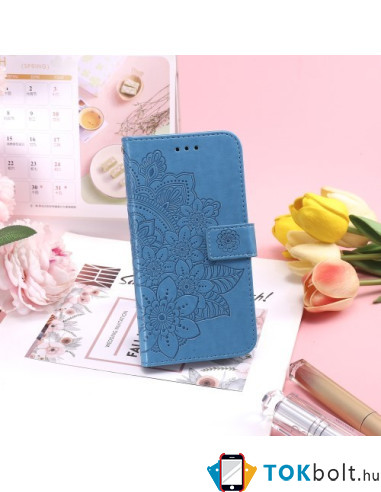 Dombornyomott mandala mintás notesztok Honor 400 Lite telefonhoz - KÉK