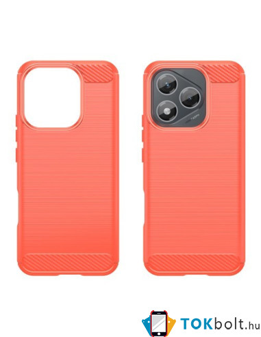 Honor 400 Lite karbon mintás tok - PIROS