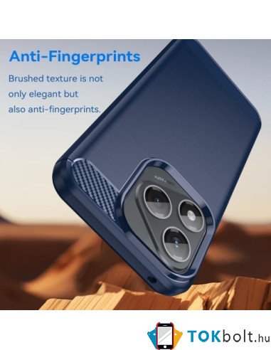 Honor 400 Lite karbon mintás tok - KÉK