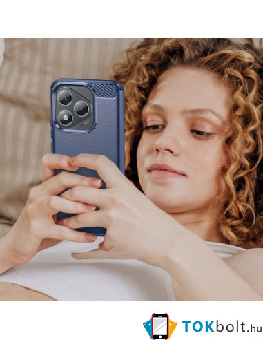 Honor 400 Lite karbon mintás tok - KÉK