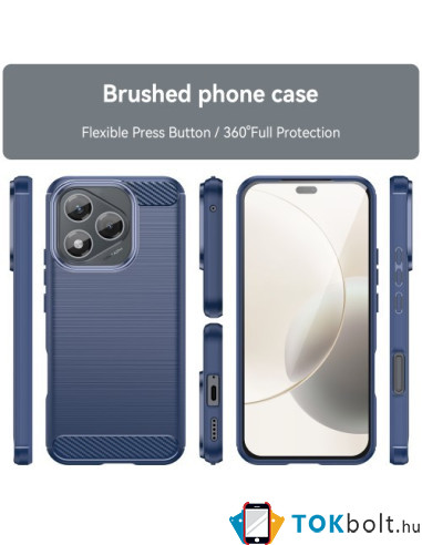 Honor 400 Lite karbon mintás tok - KÉK
