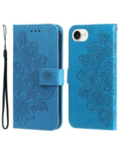 Dombornyomott mandala mintás notesztok Apple iPhone 16e telefonhoz - KÉK