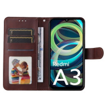 Oldalra nyíló tok Xiaomi Redmi A3 telefonhoz - BARNA