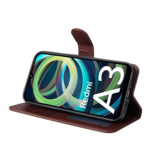 Oldalra nyíló tok Xiaomi Redmi A3 telefonhoz - BARNA