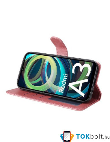 Oldalra nyíló tok Xiaomi Redmi A3 telefonhoz - RÓZSAARANY