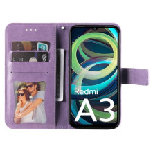 Dombornyomott mandala mintás notesztok Xiaomi Redmi A3 telefonhoz - LILA