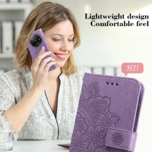 Dombornyomott mandala mintás notesztok Xiaomi Redmi A3 telefonhoz - LILA