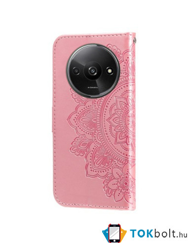 Dombornyomott mandala mintás notesztok Xiaomi Redmi A3 telefonhoz - RÓZSAARANY