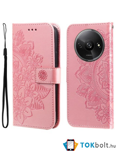 Dombornyomott mandala mintás notesztok Xiaomi Redmi A3 telefonhoz - RÓZSAARANY