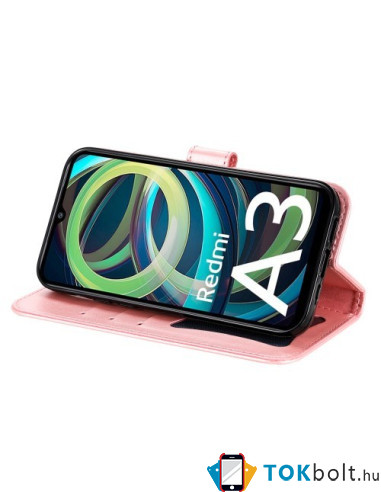 Dombornyomott mandala mintás notesztok Xiaomi Redmi A3 telefonhoz - RÓZSAARANY