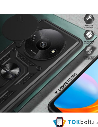 Kemény műanyag és rugalmas TPU hibrid tok Xiaomi Redmi A3 telefonhoz - PIROS