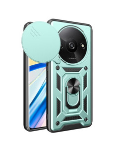 Kemény műanyag és rugalmas TPU hibrid tok Xiaomi Redmi A3 telefonhoz - ZÖLD