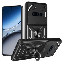 Kemény műanyag és rugalmas TPU hibrid tok Nothing Phone (3a) telefonhoz - FEKETE