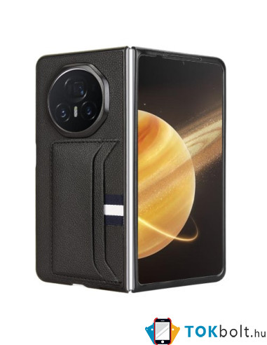 Bőr tapintású háttok Honor Magic V3 5G készülékhez - FEKETE