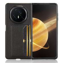 Bőr tapintású háttok Honor Magic V3 5G készülékhez - FEKETE