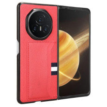 Bőr tapintású háttok Honor Magic V3 5G készülékhez - PIROS