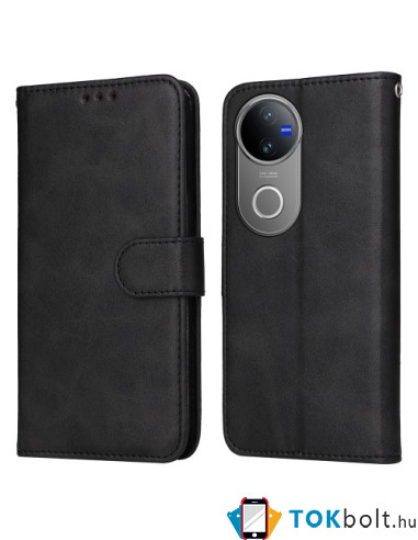 Oldalra nyíló tok Vivo V50 telefonhoz - FEKETE