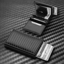 Bankkártya, igazolvány tartó tárca RFID védelemmel - 10 x 6.7 x 1 cm - BARNA