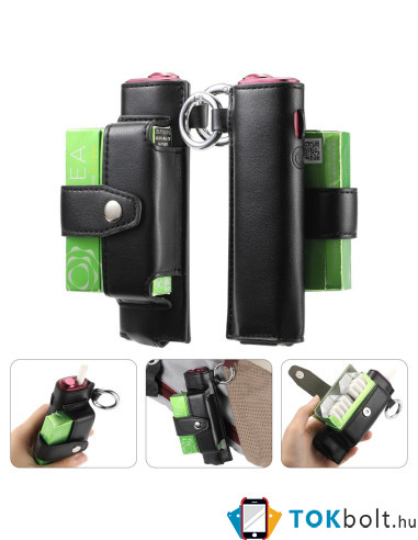 IQOS Iluma i One / Iluma One elektromos cigaretta tartó tok - 12.5 x 6 x 5 cm - FEKETE