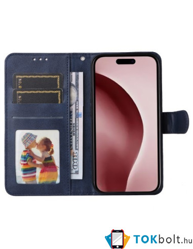 Oldalra nyíló tok Apple iPhone 16 Pro telefonhoz - KÉK