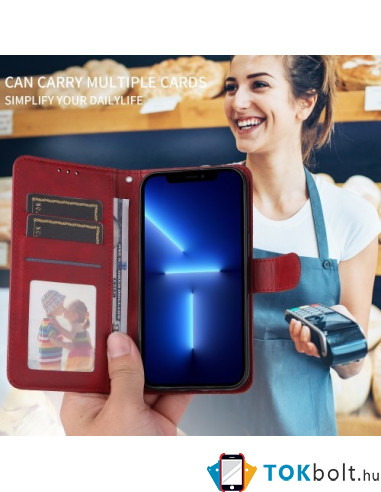 Oldalra nyíló tok Honor 400 telefonhoz - PIROS