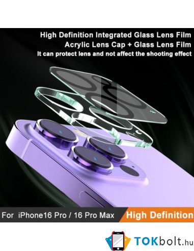IMAK telefon kamera védő üveg iPhone 16 Pro / 16 Pro Max típusú készülékhez - 1 db