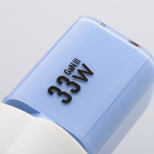 FORCELL F-ENERGY Crystal Color GaN III VT-41 utazótöltő szilikonkábellel, USB-C, USB-A csatlakozóval 33 W - KÉK