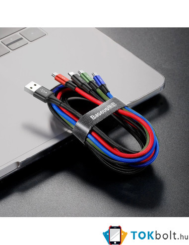 Baseus 4 az 1-ben USB kábel – 1,2 m – Lightning / 2× USB Type-C / micro USB – 3,5A