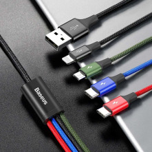 Baseus 4 az 1-ben USB kábel – 1,2 m – Lightning / 2× USB Type-C / micro USB – 3,5A