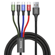Baseus 4 az 1-ben USB kábel – 1,2 m – Lightning / 2× USB Type-C / micro USB – 3,5A