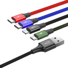 Baseus 4 az 1-ben USB kábel – 1,2 m – Lightning / 2× USB Type-C / micro USB – 3,5A