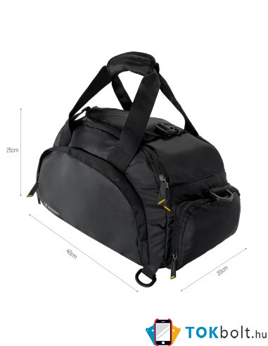 Wozinsky WSB-B01 sporttáska, utazótáska, kézipoggyász - 40 x 20 x 25 cm - FEKETE